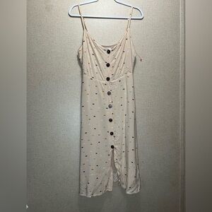 All in favor Cream Spaghetti Strap Dress with Buttons size M